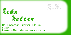 reka welter business card